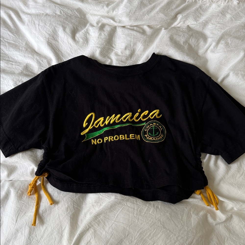 Jamaica Crop Top with Yellow Ties